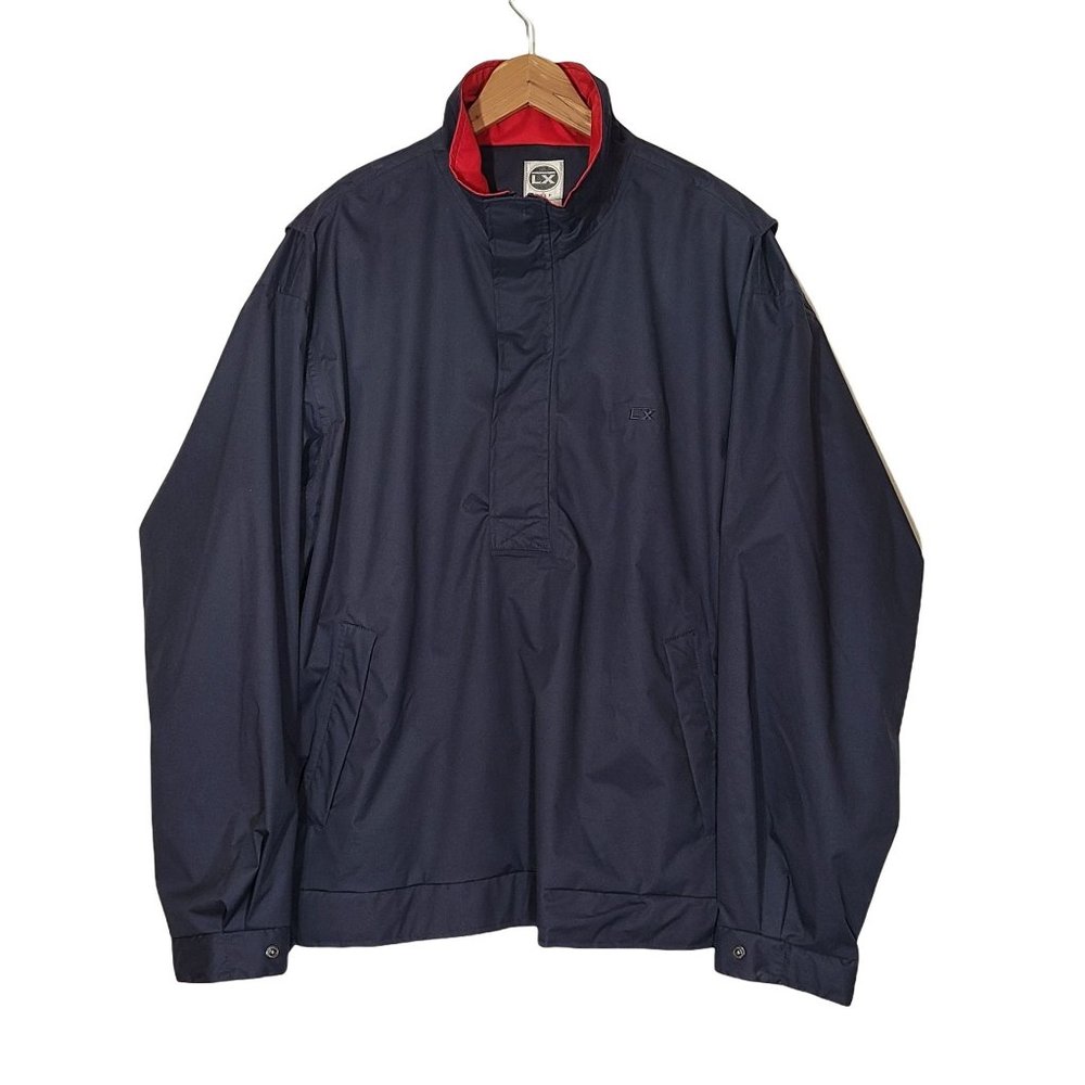 LX Golf Windbreaker 1/4 Zip Pullover Jacket Sz M Navy